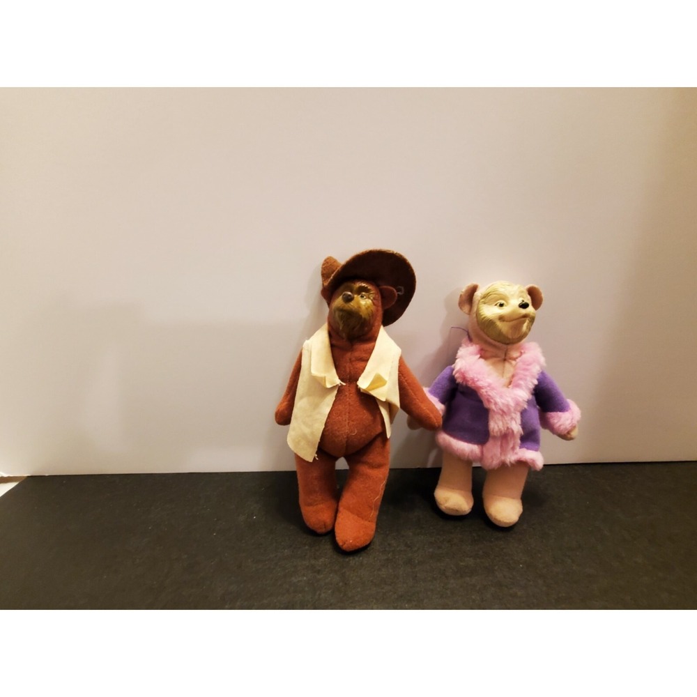Disney Country Bears Plush‎ Set Cowboy Bear and Purple Coat Bear Collectibles